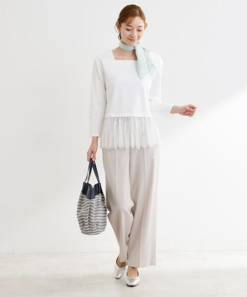 Reflect / リフレクト カットソー | 【レイヤードにおすすめ◎】レース切り替えプルオーバージャージ | 詳細3