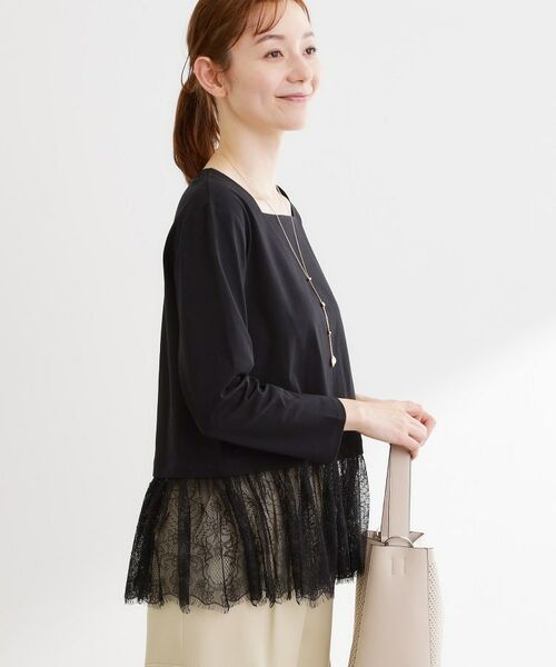 Reflect / リフレクト カットソー | 【レイヤードにおすすめ◎】レース切り替えプルオーバージャージ | 詳細6