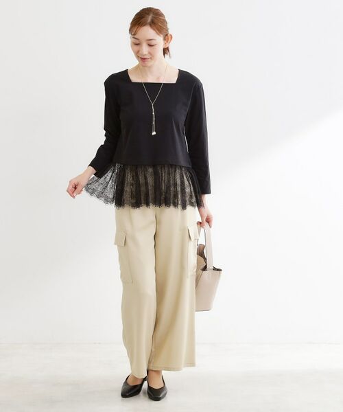 Reflect / リフレクト カットソー | 【レイヤードにおすすめ◎】レース切り替えプルオーバージャージ | 詳細7