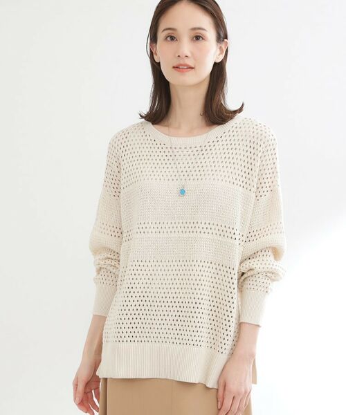 Reflect / リフレクト ニット・セーター | 【レイヤードにおすすめ◎】メッシュ風ドライタッチニット | 詳細3