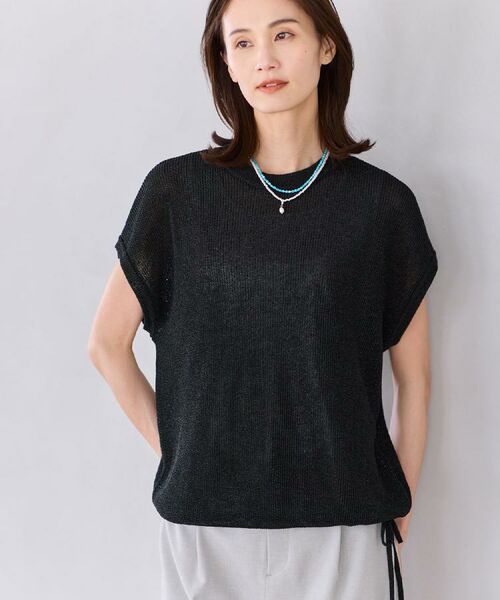 Reflect / リフレクト ニット・セーター | 【レイヤードにおすすめ◎】畦編みフレンチスリーブトップス | 詳細1