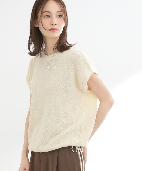 Reflect / リフレクト ニット・セーター | 【レイヤードにおすすめ◎】畦編みフレンチスリーブトップス | 詳細3