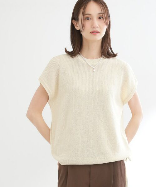 Reflect / リフレクト ニット・セーター | 【レイヤードにおすすめ◎】畦編みフレンチスリーブトップス | 詳細4