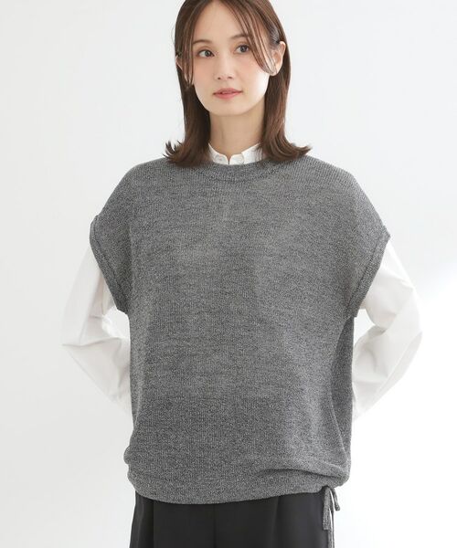 Reflect / リフレクト ニット・セーター | 【レイヤードにおすすめ◎】畦編みフレンチスリーブトップス | 詳細8
