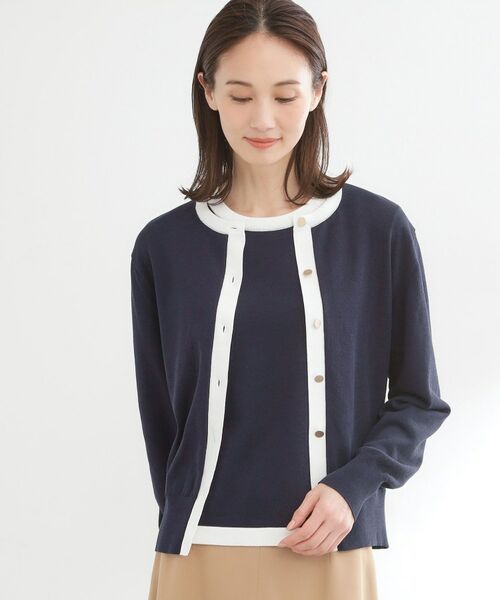 Reflect / リフレクト カーディガン・ボレロ | 【アンサンブル可】バイカラーカーディガン | 詳細5