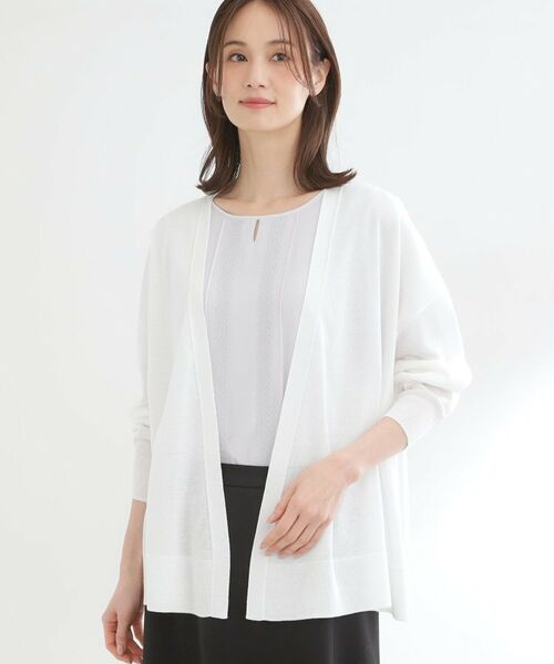 Reflect / リフレクト カーディガン・ボレロ | 【冷房対策に◎】すっきり見え着流しカーディガン（ホワイト(001)）