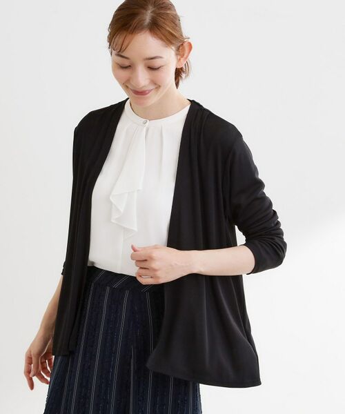 Reflect / リフレクト カーディガン・ボレロ | 【日除け・エアコン対策に◎】ジャージカーディガン（ブラック(019)）