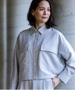 Reflect / リフレクト レザーブルゾン・ジャケット | リネンライクシャツブルゾン