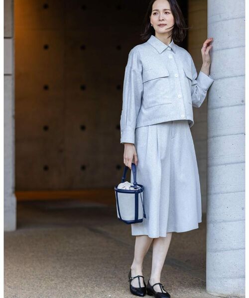 Reflect / リフレクト レザーブルゾン・ジャケット | リネンライクシャツブルゾン | 詳細1