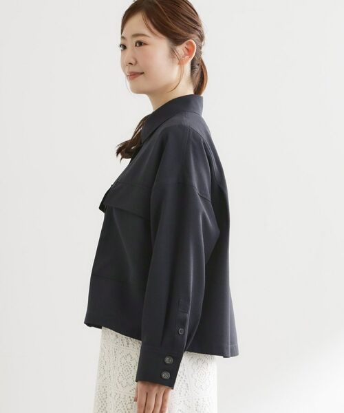 Reflect / リフレクト レザーブルゾン・ジャケット | リネンライクシャツブルゾン | 詳細13