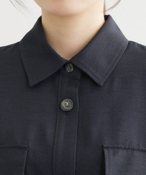 Reflect / リフレクト レザーブルゾン・ジャケット | リネンライクシャツブルゾン | 詳細15