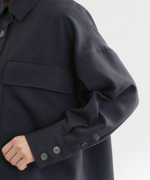 Reflect / リフレクト レザーブルゾン・ジャケット | リネンライクシャツブルゾン | 詳細16