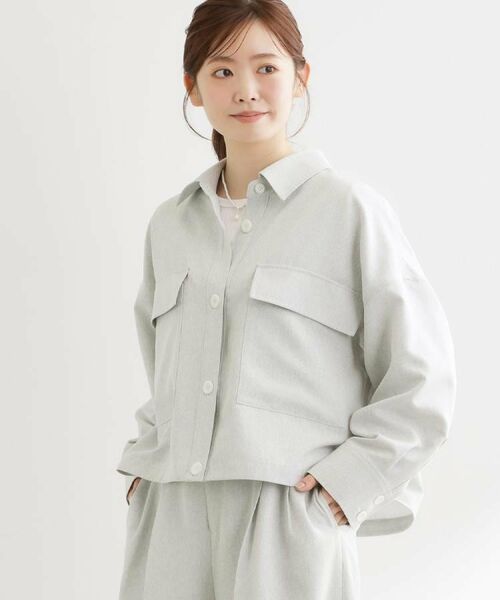 Reflect / リフレクト レザーブルゾン・ジャケット | リネンライクシャツブルゾン | 詳細2