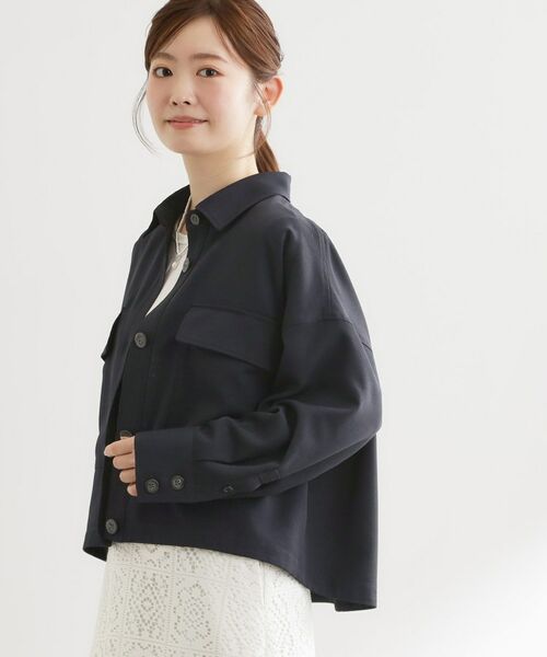 Reflect / リフレクト レザーブルゾン・ジャケット | リネンライクシャツブルゾン | 詳細7