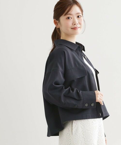 Reflect / リフレクト レザーブルゾン・ジャケット | リネンライクシャツブルゾン | 詳細8