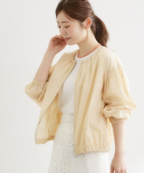 Reflect / リフレクト レザーブルゾン・ジャケット | フロントファスナーシアーブルゾン（グレージュ(050)）