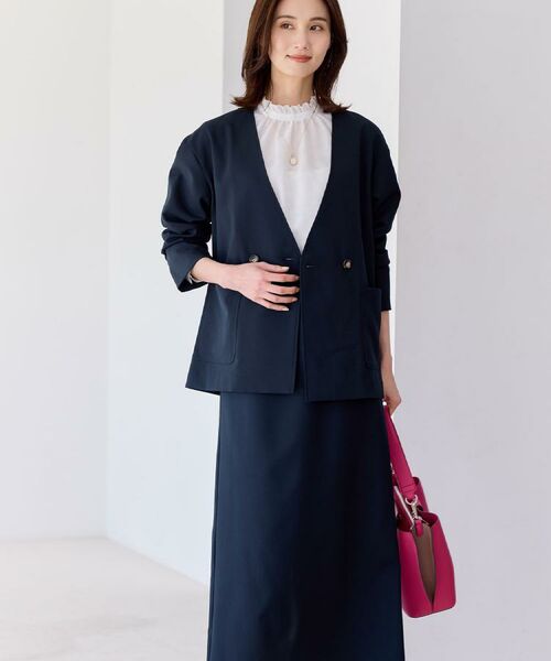 Reflect / リフレクト セットアップ | 【単品使い◎】ジャケット＋ナロースカートセット（ネイビー(094)）