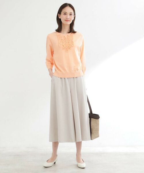 Reflect / リフレクト ショート・ハーフ・半端丈パンツ | 【ウエスト総ゴム】リラクシーフレアスカーチョ | 詳細2