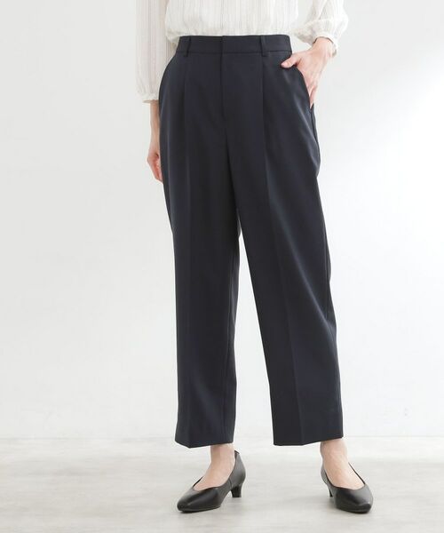 Reflect / リフレクト パンツ | 【セットアップ可】スリット入りテーパードパンツ（ネイビー(094)）