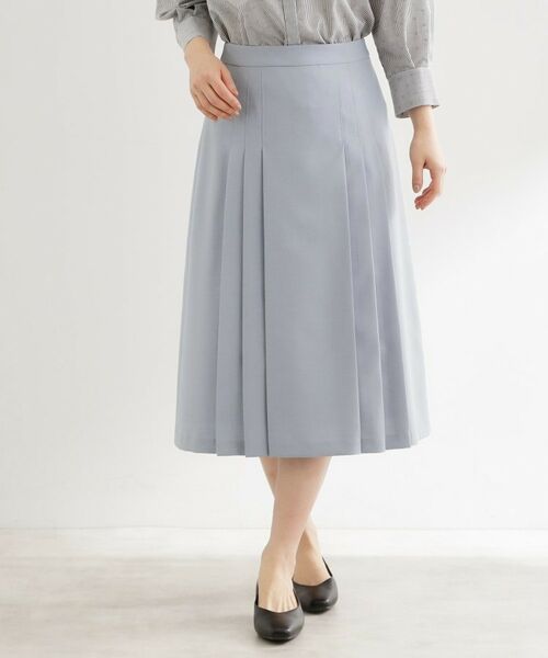 Reflect / リフレクト スカート | タックプリーツセミロング丈スカート（ブルー(091)）