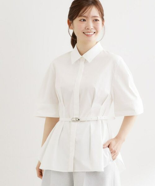 Reflect / リフレクト シャツ・ブラウス | ボリュームスリーブシャツブラウス（ホワイト(001)）