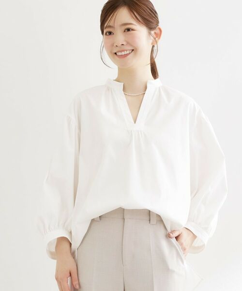 Reflect / リフレクト シャツ・ブラウス | ボリュームスリーブプルオーバーブラウス（ホワイト(001)）