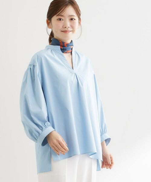 Reflect / リフレクト シャツ・ブラウス | ボリュームスリーブプルオーバーブラウス（サックスブルー(090)）