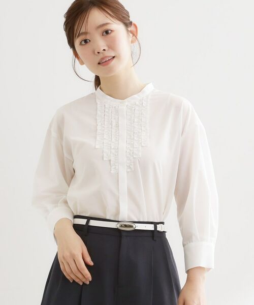 Reflect / リフレクト シャツ・ブラウス | 八分袖フロントフリルブラウス | 詳細1