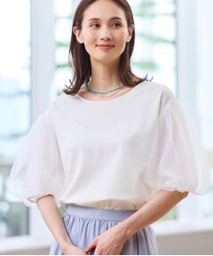 Reflect / リフレクト カットソー | チュールスリーブデザインプルオーバー