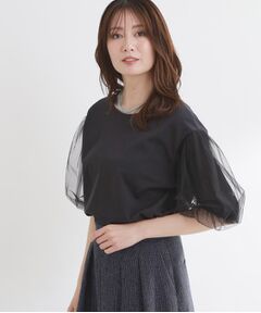 Reflect / リフレクト カットソー | チュールスリーブデザインプルオーバー