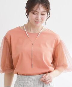 Reflect / リフレクト カットソー | チュールスリーブデザインプルオーバー