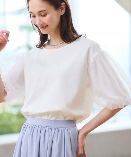 Reflect / リフレクト カットソー | チュールスリーブデザインプルオーバー | 詳細1
