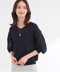 Reflect / リフレクト ニット・セーター | 【前後2WAY】レーススリーブデザインニットトップス