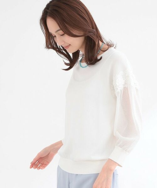 Reflect / リフレクト ニット・セーター | 【前後2WAY】レーススリーブデザインニットトップス | 詳細1
