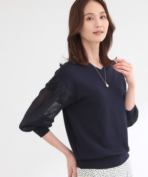 Reflect / リフレクト ニット・セーター | 【前後2WAY】レーススリーブデザインニットトップス | 詳細10