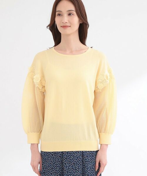 Reflect / リフレクト ニット・セーター | 【前後2WAY】レーススリーブデザインニットトップス | 詳細14