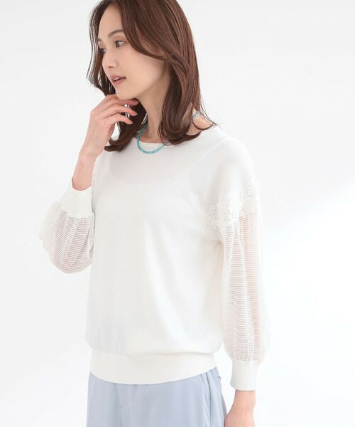 Reflect / リフレクト ニット・セーター | 【前後2WAY】レーススリーブデザインニットトップス | 詳細2