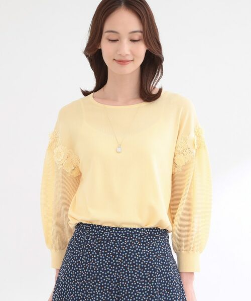Reflect / リフレクト ニット・セーター | 【前後2WAY】レーススリーブデザインニットトップス | 詳細20