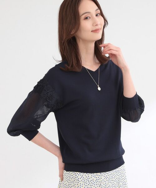 Reflect / リフレクト ニット・セーター | 【前後2WAY】レーススリーブデザインニットトップス | 詳細9
