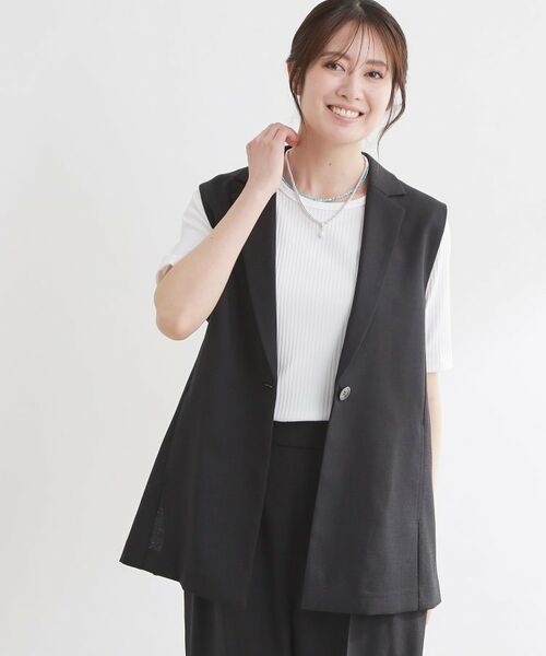 Reflect / リフレクト ベスト | 【セットアップ可】リネンライクジレ（ブラック(019)）