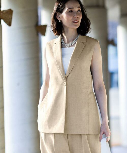 Reflect / リフレクト ベスト | 【セットアップ可】リネンライクジレ（ベージュ(052)）