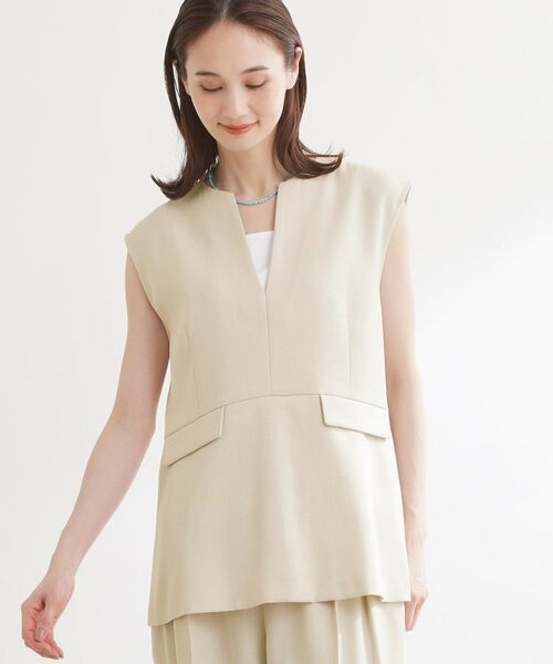 Reflect / リフレクト ベスト | 【セットアップ可】リネンライクプルオーバージレ（ベージュ(052)）