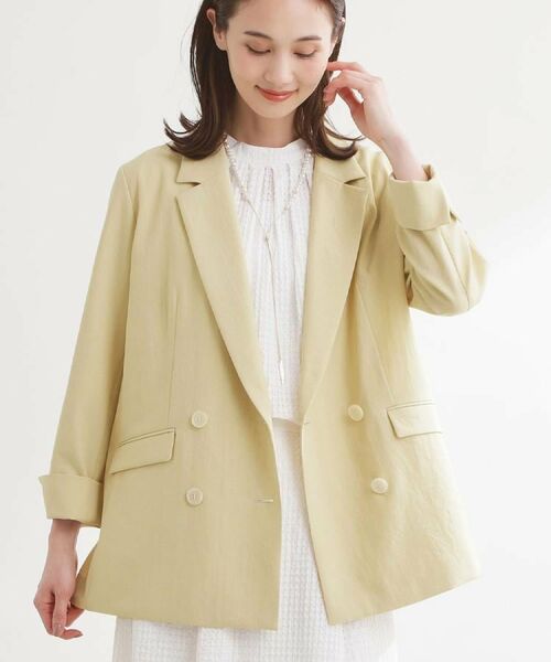 Reflect / リフレクト テーラードジャケット | コットンリネンテーラードジャケット（グレージュ(050)）