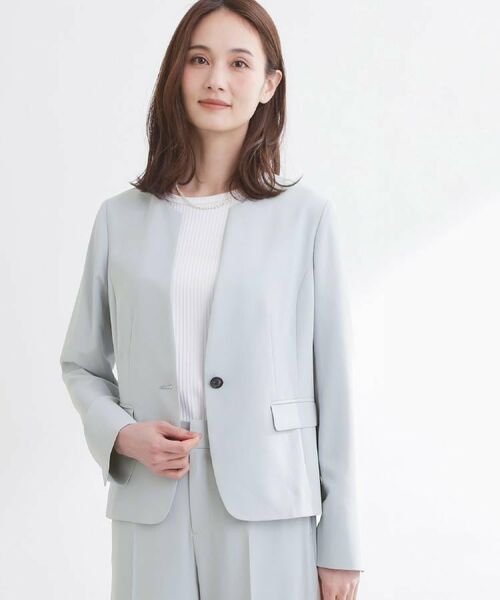 Reflect / リフレクト テーラードジャケット | 【UVカット／接触冷感／セットアップ可】ノーカラージャケット | 詳細4