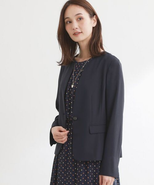 Reflect / リフレクト テーラードジャケット | 【UVカット／接触冷感／セットアップ可】ノーカラージャケット | 詳細9