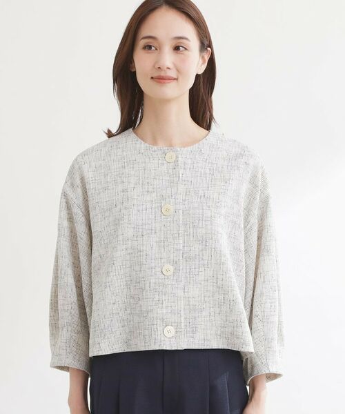 Reflect / リフレクト ノーカラージャケット | ツイードノーカラージャケット | 詳細11