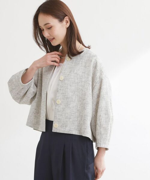Reflect / リフレクト ノーカラージャケット | ツイードノーカラージャケット | 詳細2