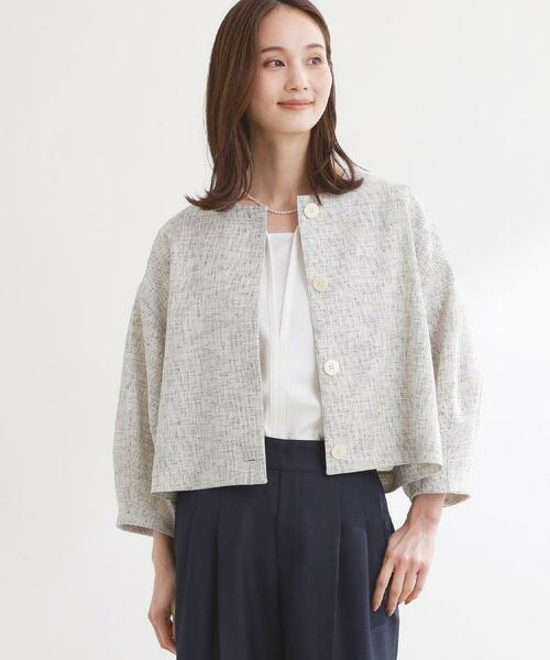 Reflect / リフレクト ノーカラージャケット | ツイードノーカラージャケット | 詳細3