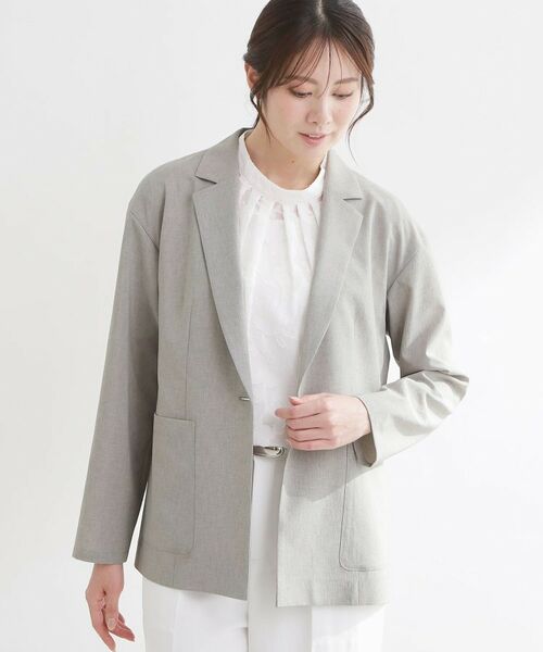 Reflect / リフレクト テーラードジャケット | ドロップショルダーテーラードジャケット(ライトグレー(011))