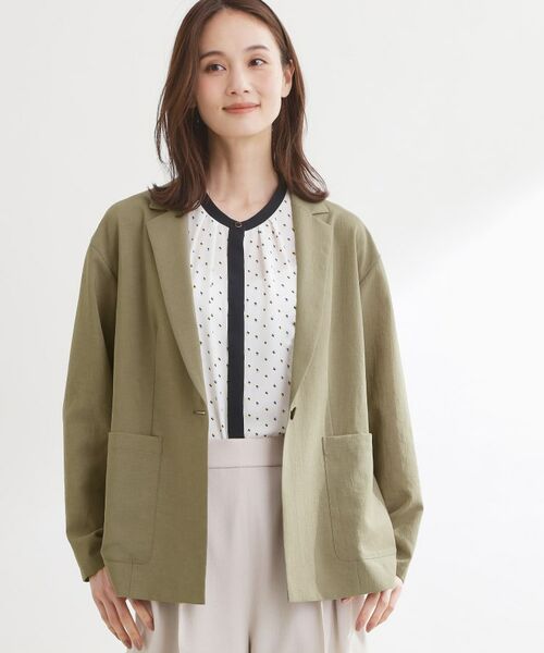 Reflect / リフレクト テーラードジャケット | ドロップショルダーテーラードジャケット(カーキ(027))